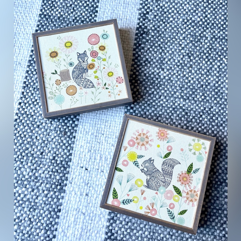 Bethan Janine Natural Framed Canvas—Set of two
